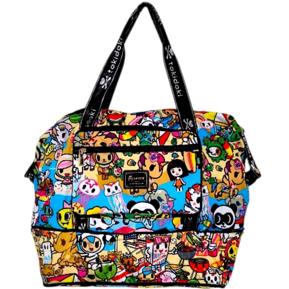 Tokidoki Expandable Weekender Duffle Bag / Tote Multicolor Unicorno - Picture 3 of 8